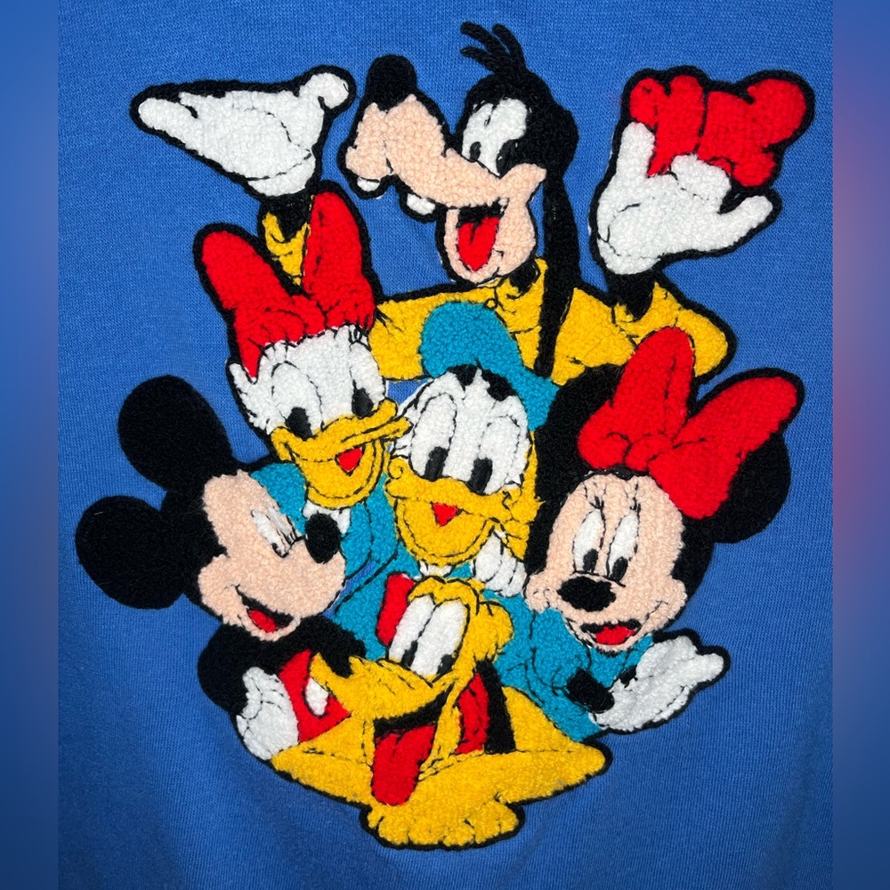 Disney Vintage Royal Blue Sweatshirt Women’s Junior Mickey and Friends Crew Neck - Picture 3 of 10